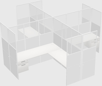 Shared l-shaped cubicles