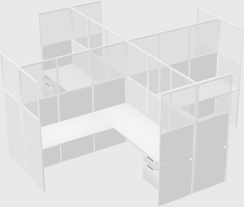 Shared l-shaped cubicles