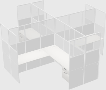 Shared l-shaped cubicles