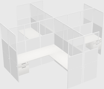 Shared l-shaped cubicles