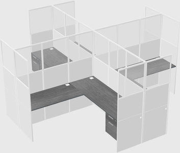 Shared l-shaped cubicles