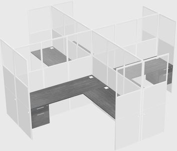 Shared l-shaped cubicles