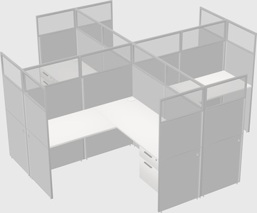 Shared l-shaped cubicles
