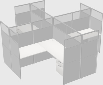 Shared l-shaped cubicles