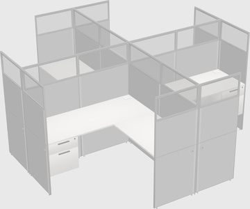 Shared l-shaped cubicles