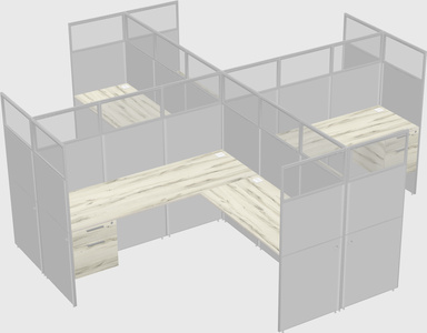 Shared l-shaped cubicles