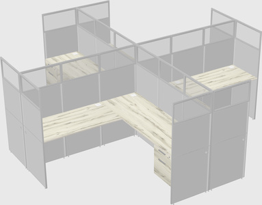 Shared l-shaped cubicles
