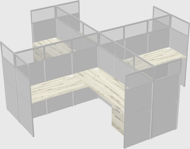 Shared l-shaped cubicles