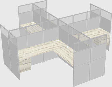 Shared l-shaped cubicles