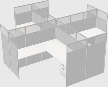 Shared l-shaped cubicles