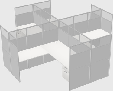 Shared l-shaped cubicles