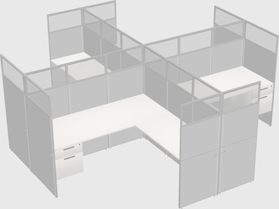 Shared l-shaped cubicles