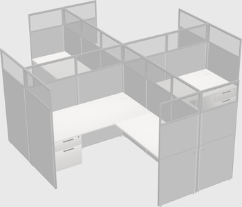 Shared l-shaped cubicles