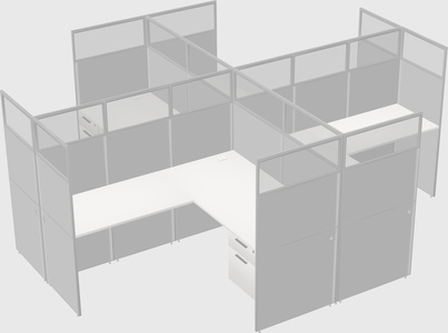Shared l-shaped cubicles