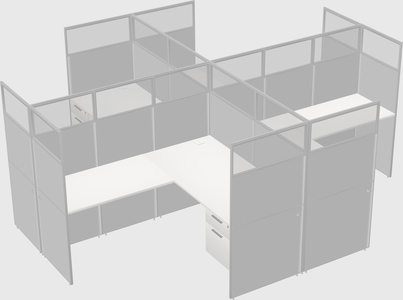 Shared l-shaped cubicles