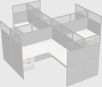 Shared l-shaped cubicles