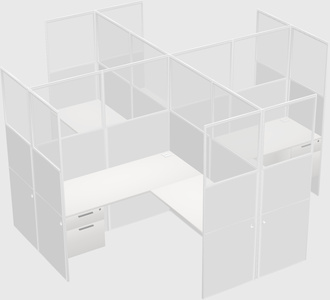 Shared L-shaped Cubicles