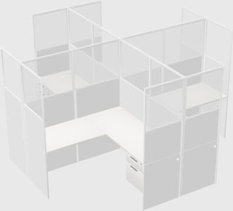 Shared l-shaped cubicles