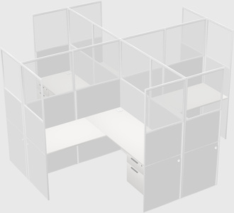 Shared l-shaped cubicles