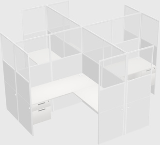 Shared l-shaped cubicles