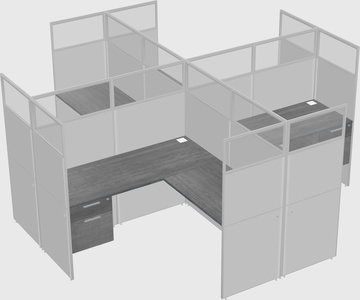 Shared L-shaped Cubicles