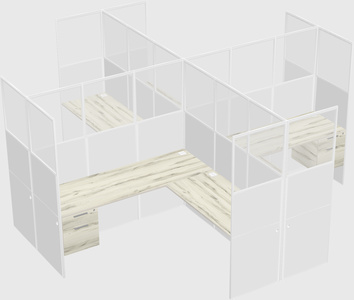 Shared l-shaped cubicles