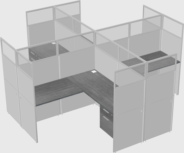 Shared l-shaped cubicles