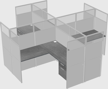 Shared l-shaped cubicles