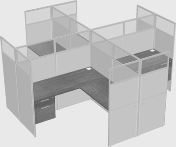 Shared l-shaped cubicles