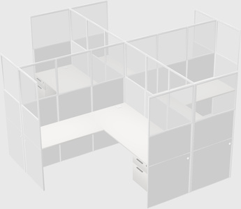 Shared l-shaped cubicles