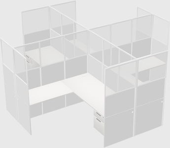 Shared l-shaped cubicles