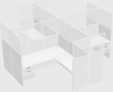 Shared l-shaped cubicles