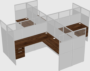 Shared l-shaped cubicles