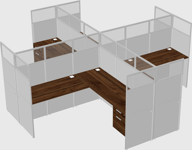 Shared l-shaped cubicles