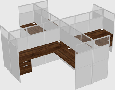Shared l-shaped cubicles
