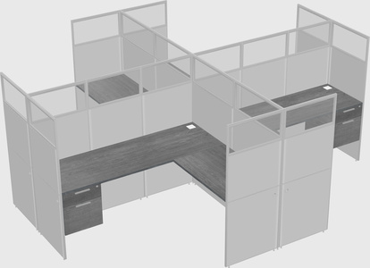 Shared l-shaped cubicles