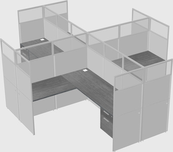 Shared l-shaped cubicles