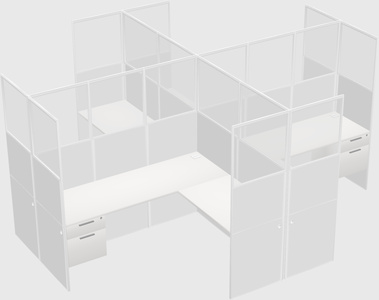 Shared l-shaped cubicles