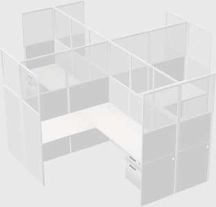 Shared l-shaped cubicles