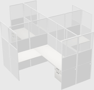 Shared l-shaped cubicles