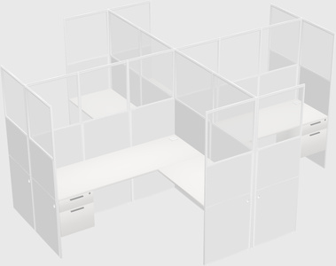 Shared l-shaped cubicles