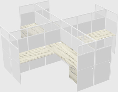 Shared l-shaped cubicles
