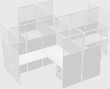 Shared l-shaped cubicles