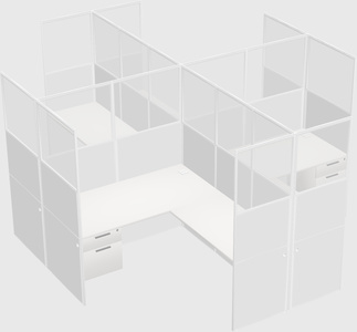 Shared l-shaped cubicles