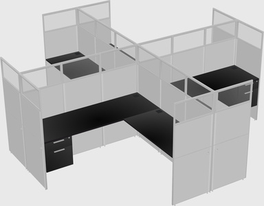 Shared l-shaped cubicles