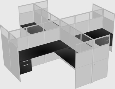 Shared l-shaped cubicles