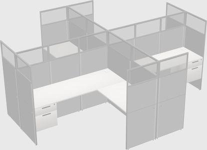 Shared l-shaped cubicles