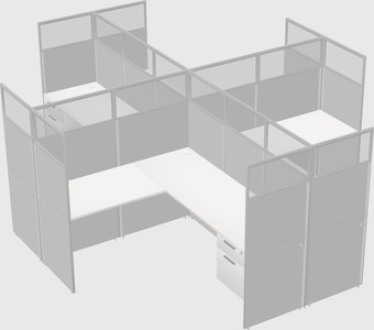 Shared l-shaped cubicles