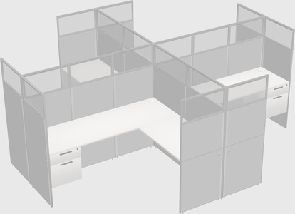 Shared l-shaped cubicles