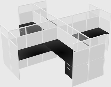 Shared l-shaped cubicles